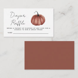 Diaper Raffle Watercolor Rustic Pumpkin Begleitkarte