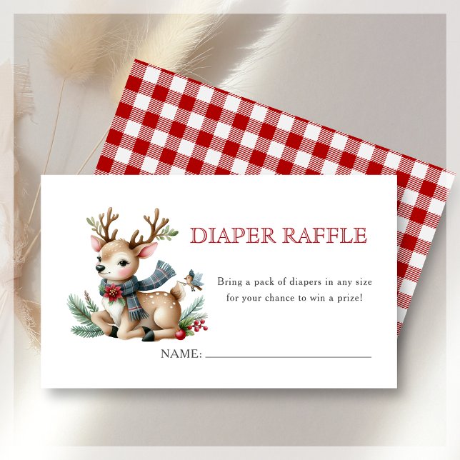 Diaper Raffle | Weihnachts-Rentier-Kinderdusche Begleitkarte (Von Creator hochgeladen)