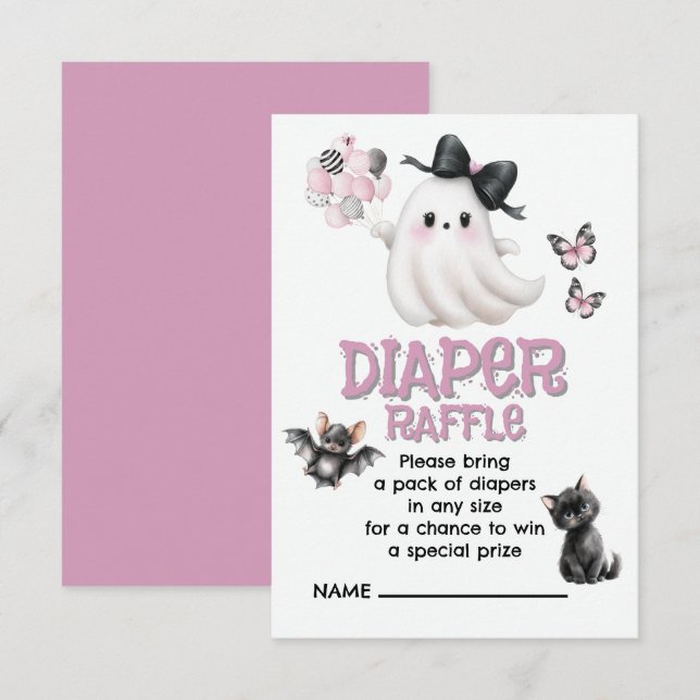 Diaper Raffle Whimsy mit hauntümlich Niedlicher Dr Begleitkarte (Vorne/Hinten)