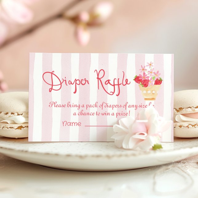 Diaper Tombola Strawberry Berry Sweet Whimsical Begleitkarte (Von Creator hochgeladen)