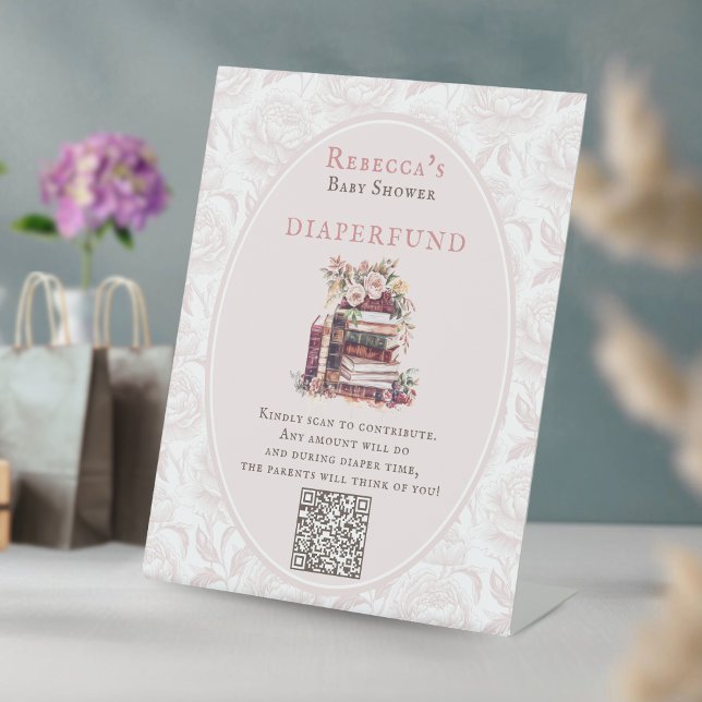 Diaperfund Neues Kapitel Bücher Babydusche Sockelschild (Von Creator hochgeladen)