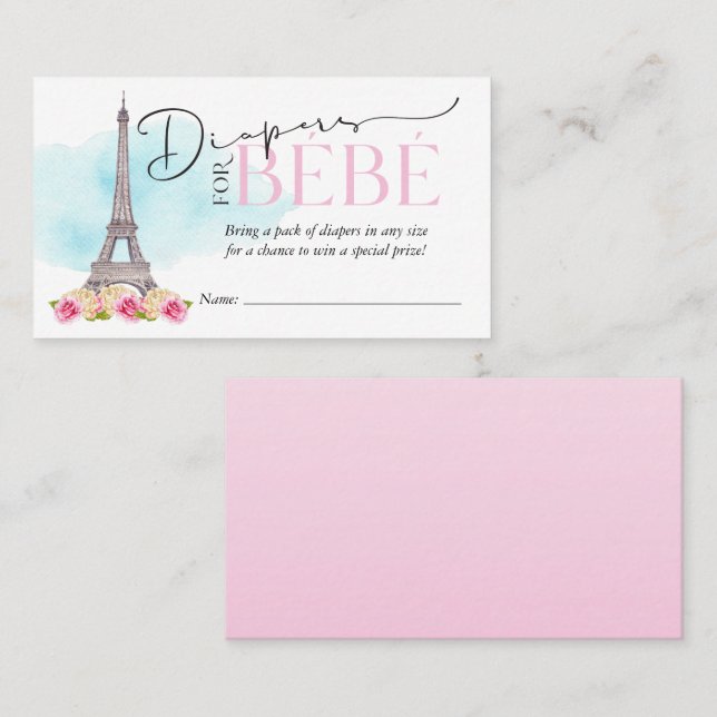 Diapers für die Beilage für Bébé-Windeln Visitenkarte (Vorne/Hinten)
