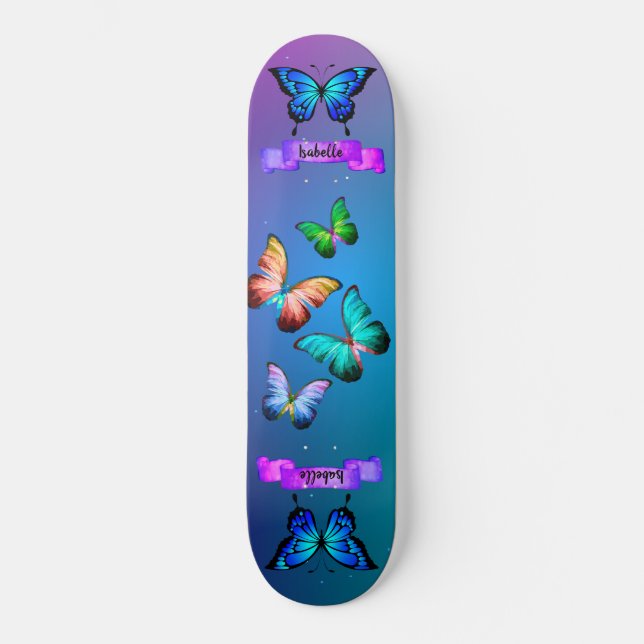 Diaphanous Butterfliegen Aqua Dragonfly Mandala S Skateboard (Vorderseite)