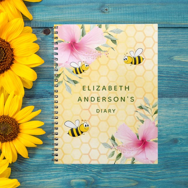 Diary bies honeycomb rosa florals Uni entschieden Notizblock (Von Creator hochgeladen)