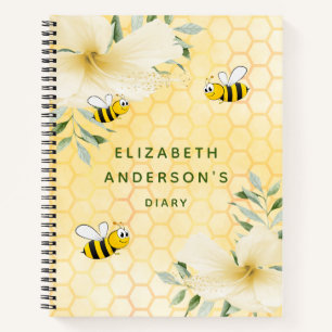 Diary happy bienen honeycomb florals Uni entschied Notizbuch