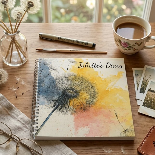 Diary Watercolor Dandelion Notizbuch (Von Creator hochgeladen)