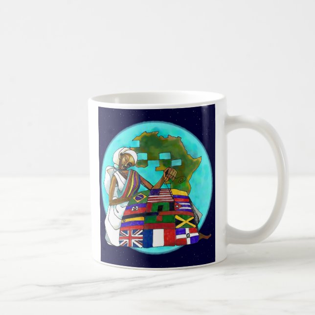 "Diaspora steppen" Keramik-Tasse Kaffeetasse (Rechts)