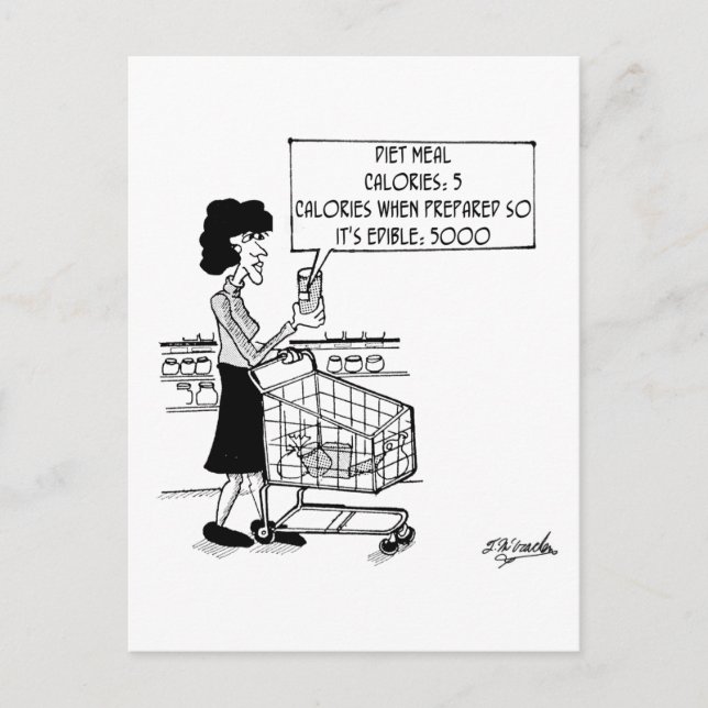 Diät Nahrung unnötig Postkarte (Vorderseite)
