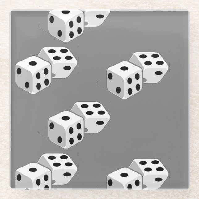 Diäten auf grauem Muster Glasuntersetzer (Vorderseite)