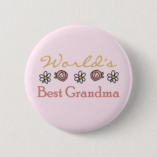 Diäten und Rose Weltbestes Grandma Button