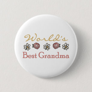 Diäten und Rose Weltbestes Grandma Button