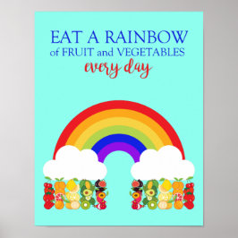 Diätetiker essen einen Regenbogen gesunde Früchte Poster