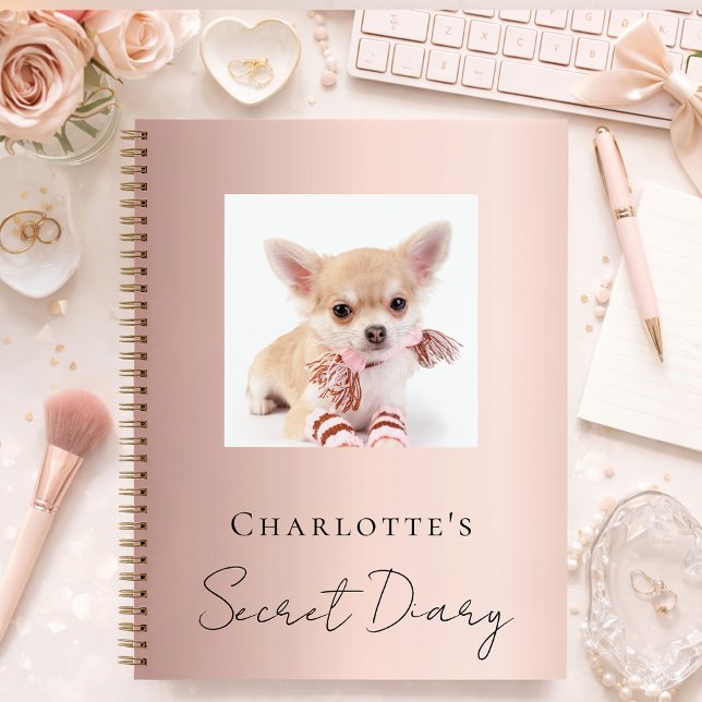 Diäthund Foto Rose Gold Notizbuch (Von Creator hochgeladen)