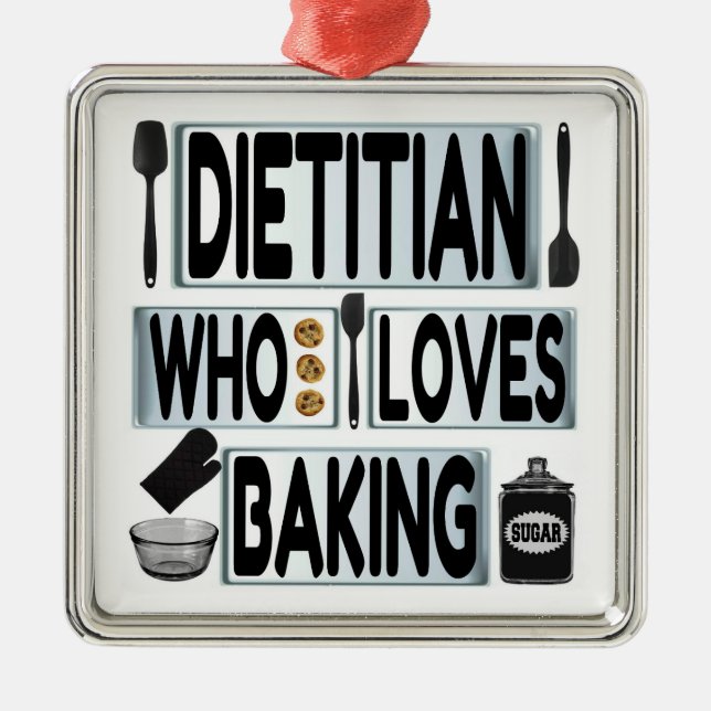 Diätische Lieben Backen Ornament Aus Metall (Vorne)