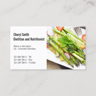 Diätitischer gesunder Spargelgartensalat Visitenkarte