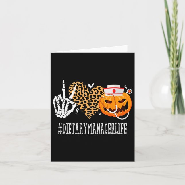 Diätmanager Peace Liebe Pumpkin Funny Halloween Karte (Vorderseite)