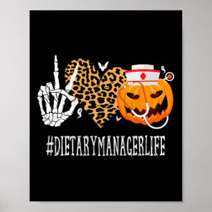 Diätmanager Peace Liebe Pumpkin Funny Halloween Poster