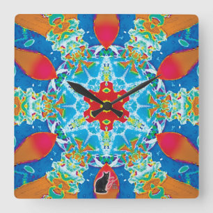 Diatome Kaleidoskop Quadratische Wanduhr