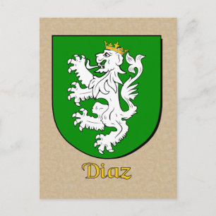 Diaz-Familie Heraldic Shield Postkarte