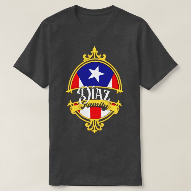 Diaz Family Puerto Rico Flag T-Shirt (Design vorne)