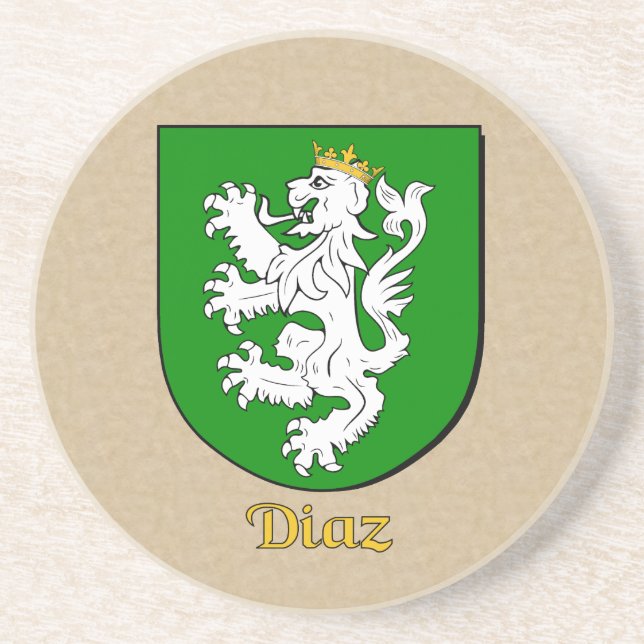 Diaz Heraldic Shield Sandstein Untersetzer (Vorne)