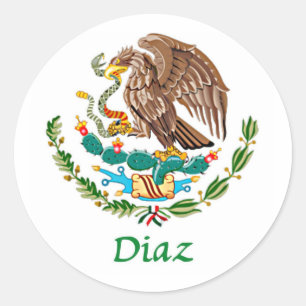 Diaz Mexican National Siegel Runder Aufkleber