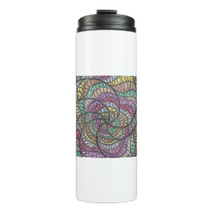 Diba Farbige abstrakte Spirale handgezeichnete K Thermosbecher