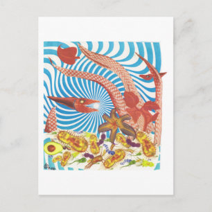 Dibble_Art29_Orange_Octopus Postkarte