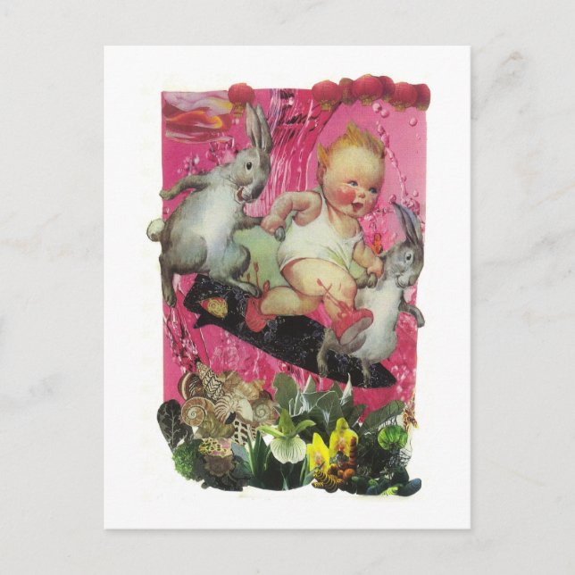 Dibble_Artworks_049_Surfing_Bunnies Postkarte (Vorderseite)