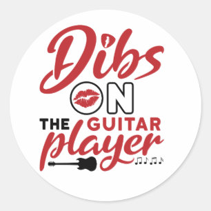 Dibs auf der Gitarre Runder Aufkleber