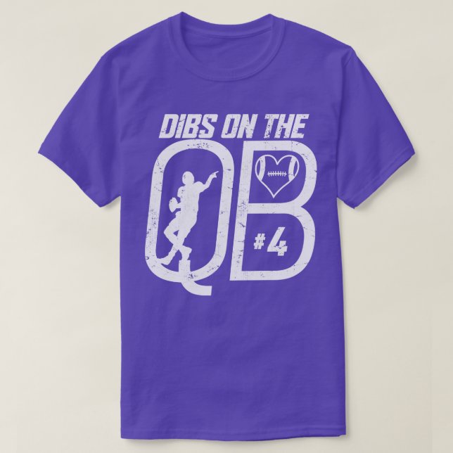 DIBS AUF DER QUARTERBACK-4-LIEBE-FUSSBALLNUMMER 4  T-Shirt (Design vorne)