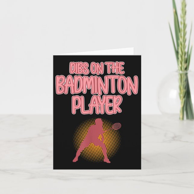 Dibs on Badminton Player Shuttle Coach Graphic Karte (Vorderseite)