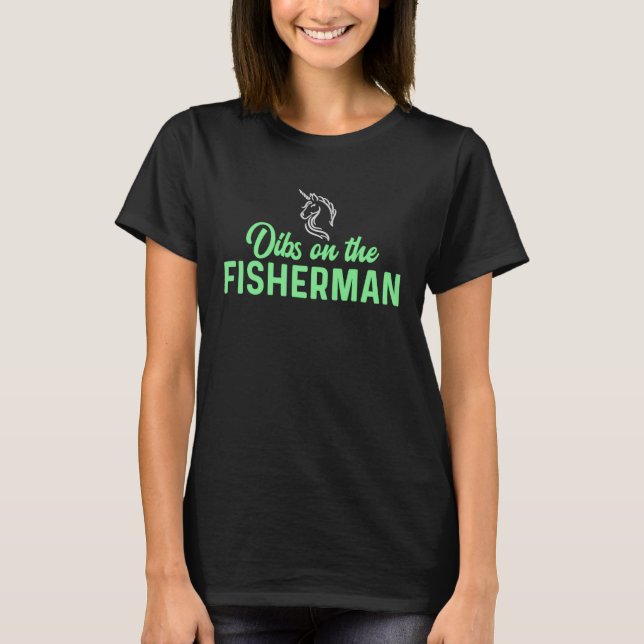 Dibs On Fisherman Girlfriend Wife Gf St Patricks D T-Shirt (Vorderseite)