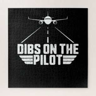 Dibs on Pilot Aviation Aircraft Flugzeug Girlfrien Puzzle