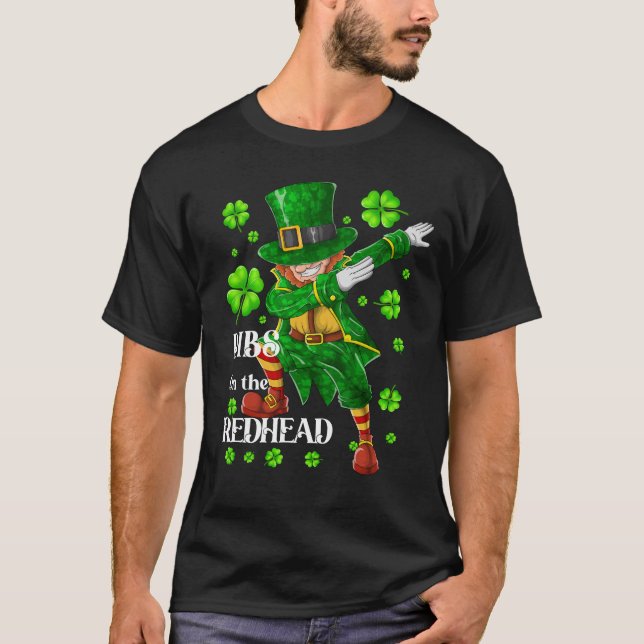 Dibs on Redhead Dabbing Leprechaun St Patricks T-Shirt (Vorderseite)