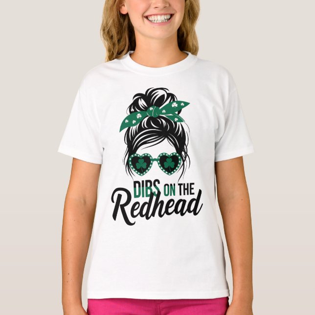 Dibs on Redhead Irish Green für Mädchen T-Shirt (Vorderseite)