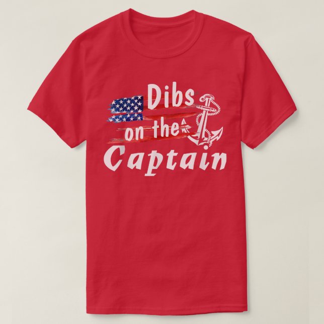 Dibs On The Captain Funny Captain Wife  T-Shirt (Design vorne)