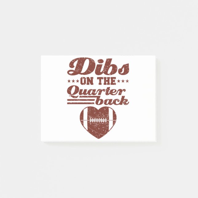 Dibs On The Quarterback Football Girlfriend Post-it Klebezettel (Vorderseite)
