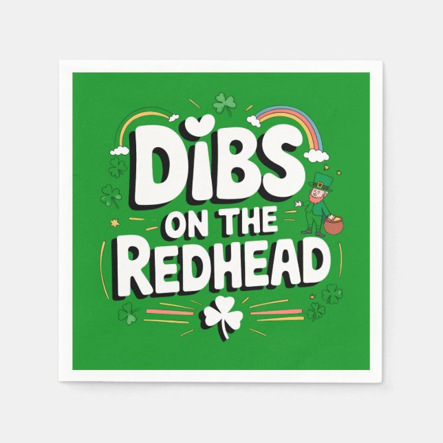 Dibs on the Redhead Funny St Patrick's Day Serviette (Vorderseite)