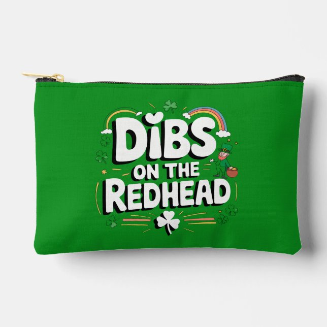 Dibs on the Redhead Funny St Patrick's Day Zubehörtasche (Vorderseite)