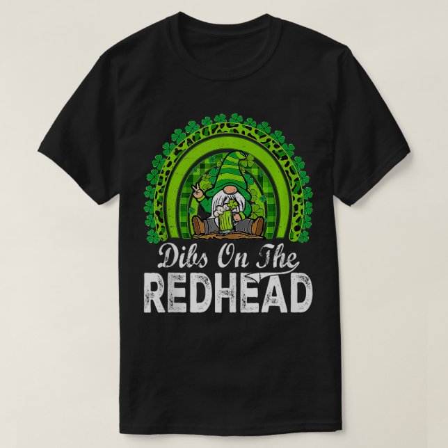 Dibs On The Redhead Irish St Patricks Day Shamrock T-Shirt (Design vorne)