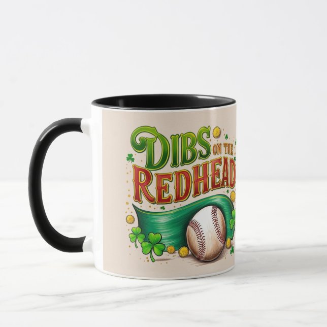 Dibs on the Redhead - St. Patrick's Baseball Tasse (Links)