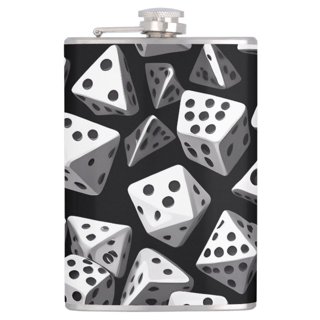 Dice Delight: Eine geometrische Kaskade Flachmann (Vorderseite)