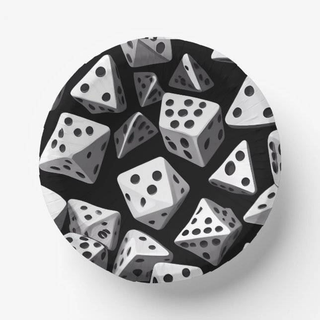 Dice Delight: Eine geometrische Kaskade Pappteller (Vorderseite)