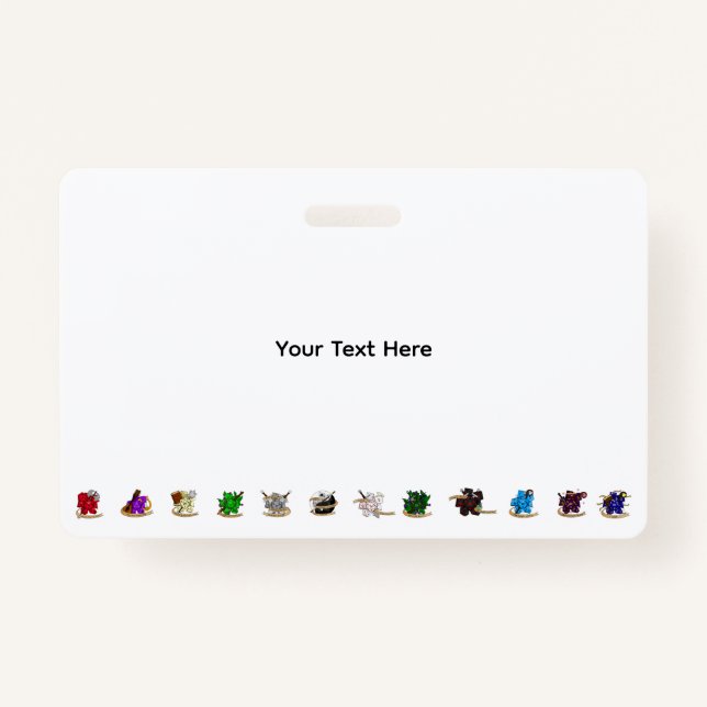 Dice-Designs für Dungeons und Dragons Ausweis (Vorderseite)