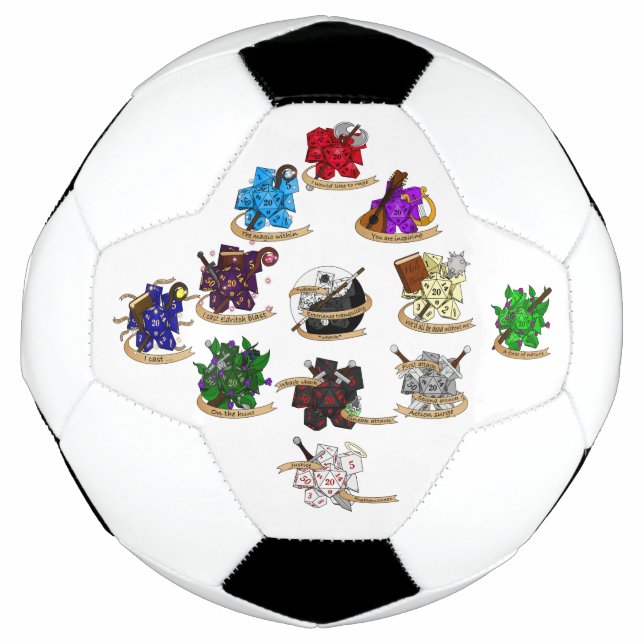 Dice-Designs für Dungeons und Dragons Fußball (Vorderseite)