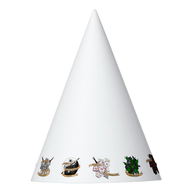 Dice-Designs für Dungeons und Dragons Partyhütchen (Vorderseite)