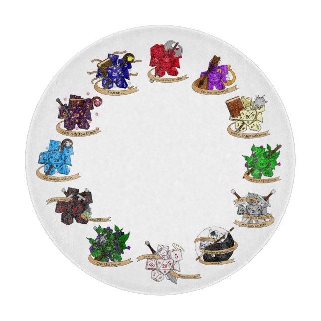Dice-Designs für Dungeons und Dragons Schneidebrett (Vorderseite)