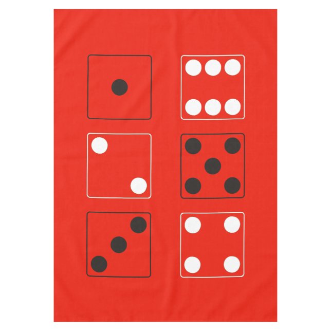 DICE Nummer der Pips Schwarz-weißen Mix + Ihr Back Tischdecke (Vorderseite)