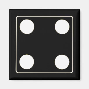 DICE Nummer der Pips weiß 4 + Ihr Backgr. Magnet